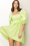 Puff Sleeve Mini Dress - Artemisia Clothing Shop