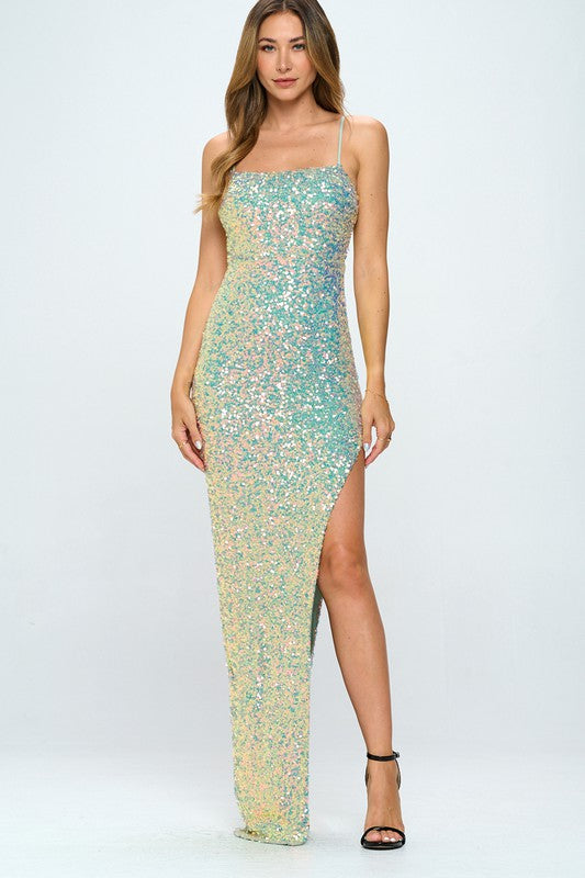 Stunning Sequin Slit Dress - Artemisia Clothing Shop