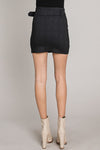 Black Check Millennium Belted Skirt