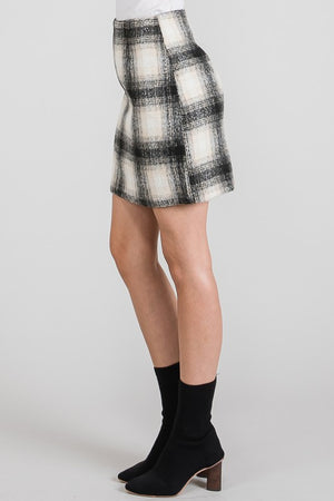 Plaid Wool Mini Skirt - Artemisia Clothing Shop