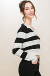 Striped Pullover Knit Sweater - Artemisia Clothing Shop