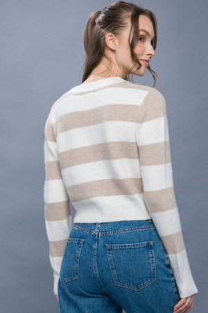 Striped Pullover Knit Sweater - Artemisia Clothing Shop
