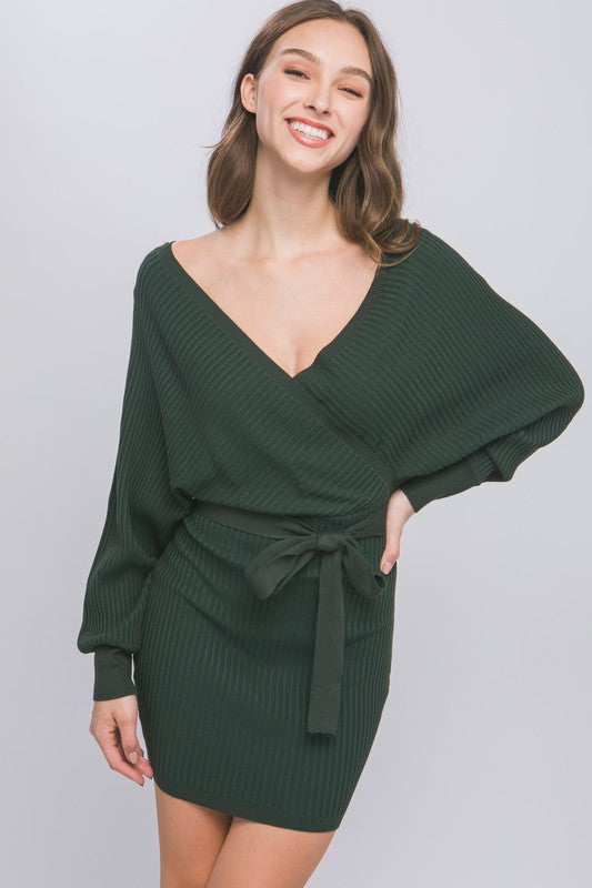 Off Shoulder Knitted Dress - Artemisia Clothing Shop
