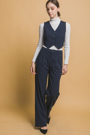 Pleated Navy Pants - Artemisia Clothing Shop