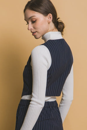 Pleated Navy Pants - Artemisia Clothing Shop