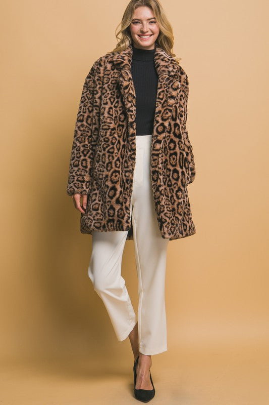 Animal Print Fur Coat