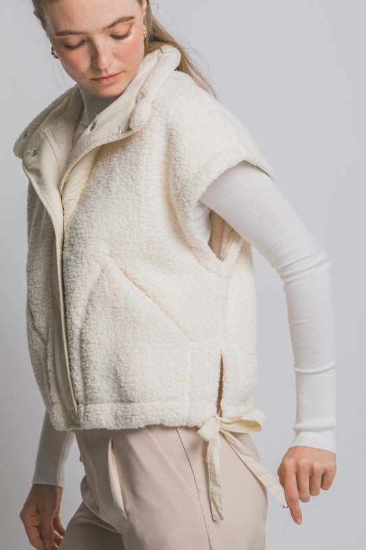 Fleece Bow Detail Vest