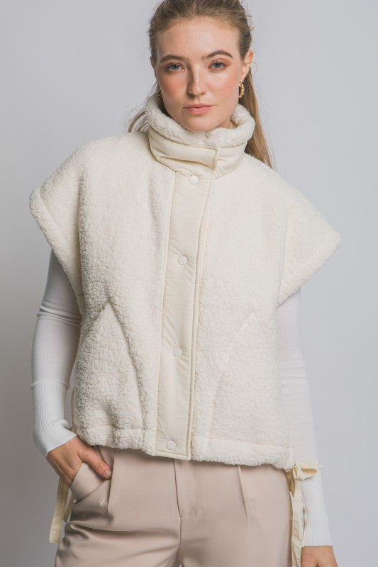 Fleece Bow Detail Vest