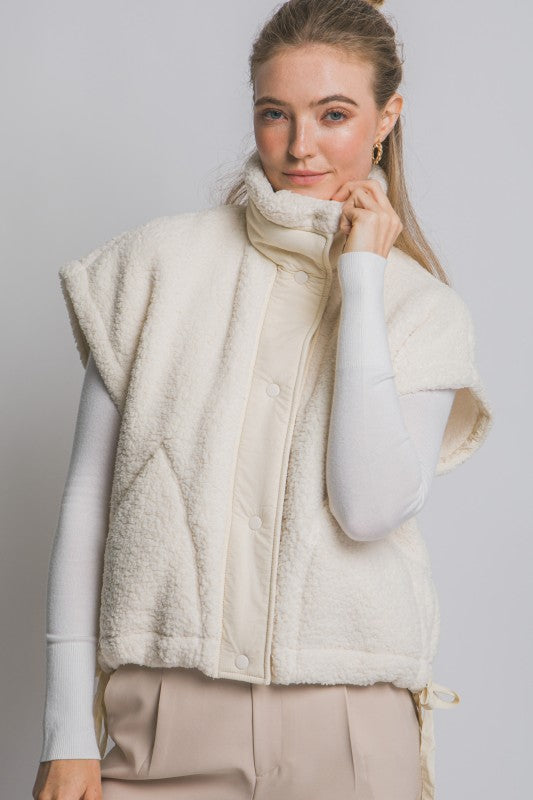 Fleece Bow Detail Vest