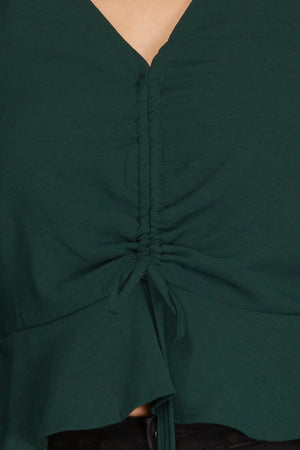 Cute Drawstring Ruched Top - Artemisia Clothing Shop