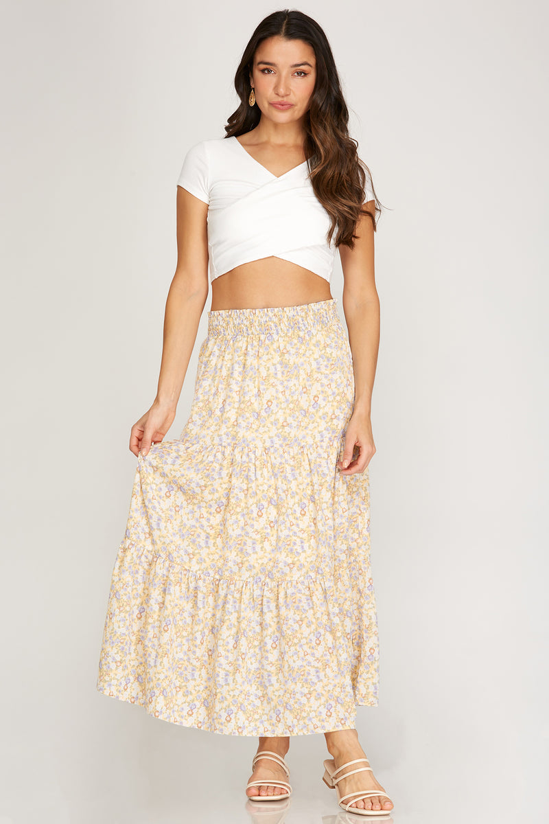Smocked Waist Maxi Skirt - Artemisia Clothing Shop