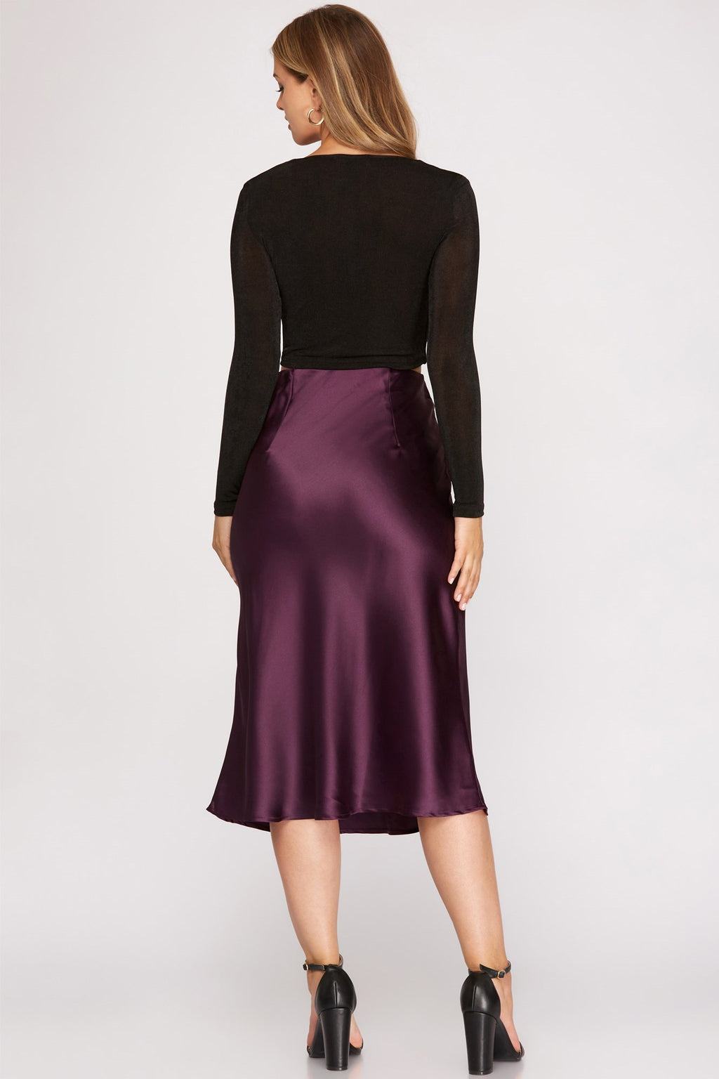 Stunning Satin Midi Skirt