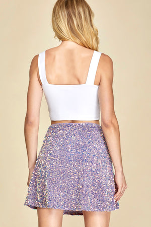 Sequin Velvet Mini Skirt - Artemisia Clothing Shop