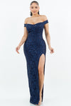 Sequin Midnight Blue Maxi Dress