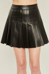 Vegan Leather Mini Pleated Skirt - Artemisia Clothing Shop