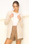 Knit Plaid Sweater Jacket - Artemisia Clothing Shop