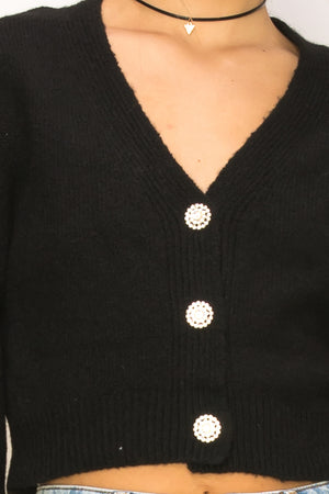 Sweater With Sparkly Buttons - Artemisia Clothing Shop