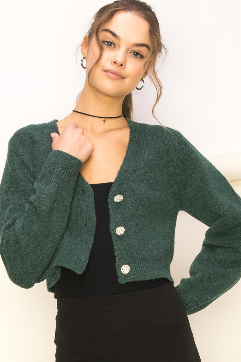 Sweater With Sparkly Buttons - Artemisia Clothing Shop