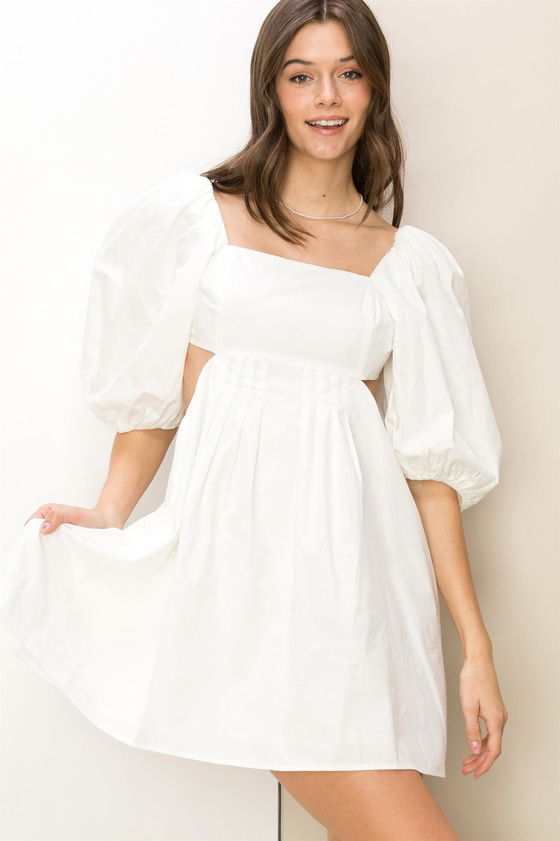 Puff Sleeve Mini Dress - Artemisia Clothing Shop