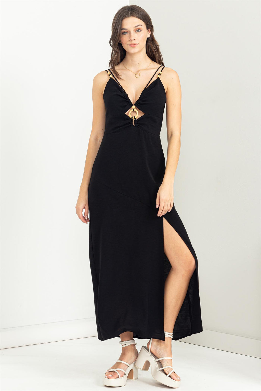 Flirty Side Slit Dress - Artemisia Clothing Shop