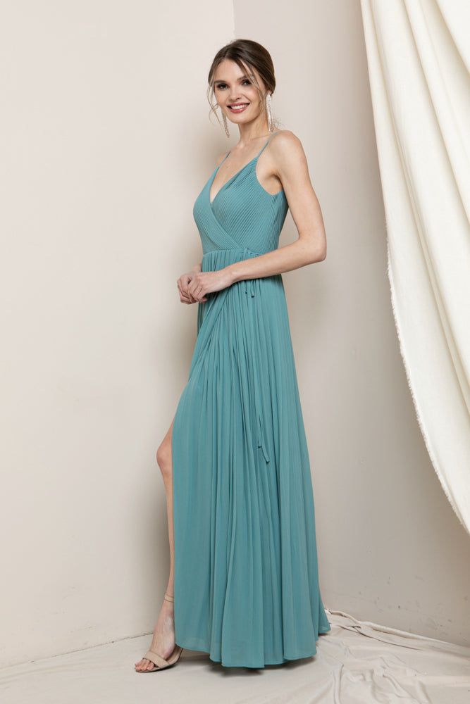 Wrap Side Tie Maxi Dress - Artemisia Clothing Shop